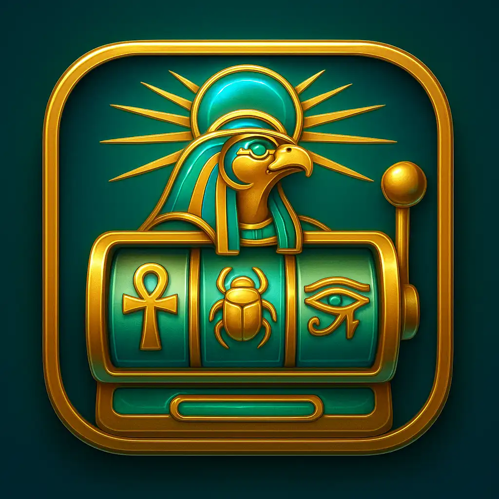 Icona della slot Book of Ra con il dio egizio del sole e raggi dorati