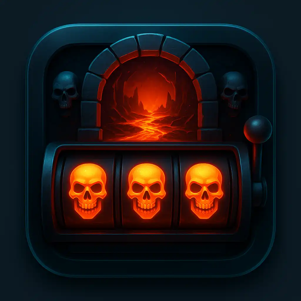Icona della slot Gates of Hades con un cancello infuocato degli inferi